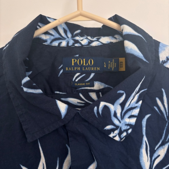 light ralph lauren shirt with white pineapples prints - Picture 3 of 6